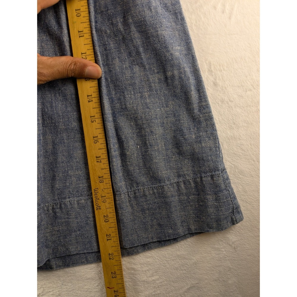 Eileen Fisher Chambray Skirt A-Line Pockets Casual Hemp Blend Blue Size S - Picture 5 of 9